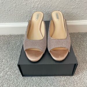 Open-Toe Mule Heel | Rose Gold